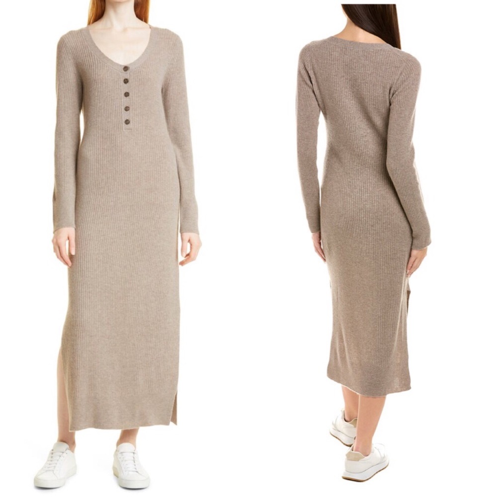 $465 Naadam cashmere blend ribbed sweater dress size xl